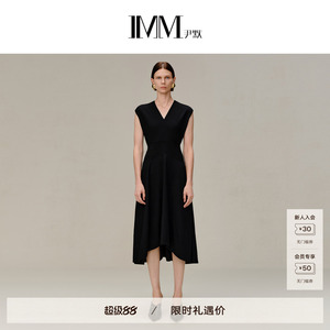 商场同款 IMM尹默女装羊毛肌理感V领收腰连衣裙 IWDQ50007