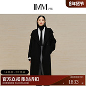 IMM尹默女装 100%羊毛气质百搭保暖外套翻领中长款 大衣外套冬
