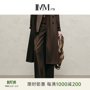 IMM尹默春全棉质地乌木粽气质好搭A摆休闲阔腿长裤 女