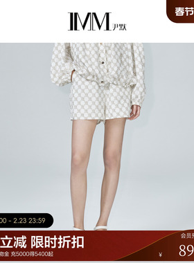 【真丝系列】电商专款IMM尹默女装老花阔腿短裤户外休闲裤夏