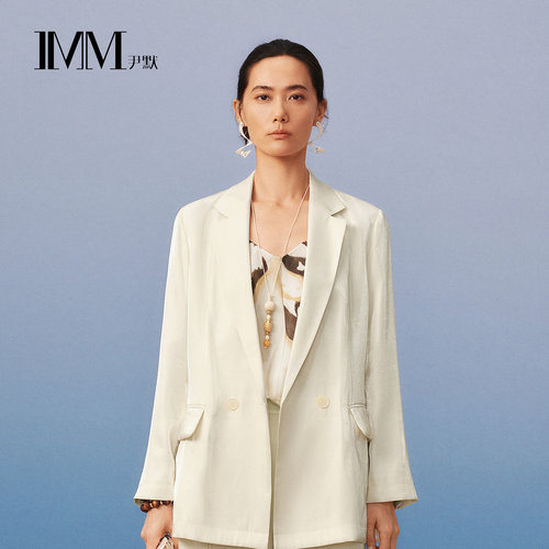 IMM尹默夏桑蚕V领印花吊带背心女