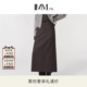 IMM尹默春美利奴羊毛混纺格雷色羊毛铅笔半身裙女