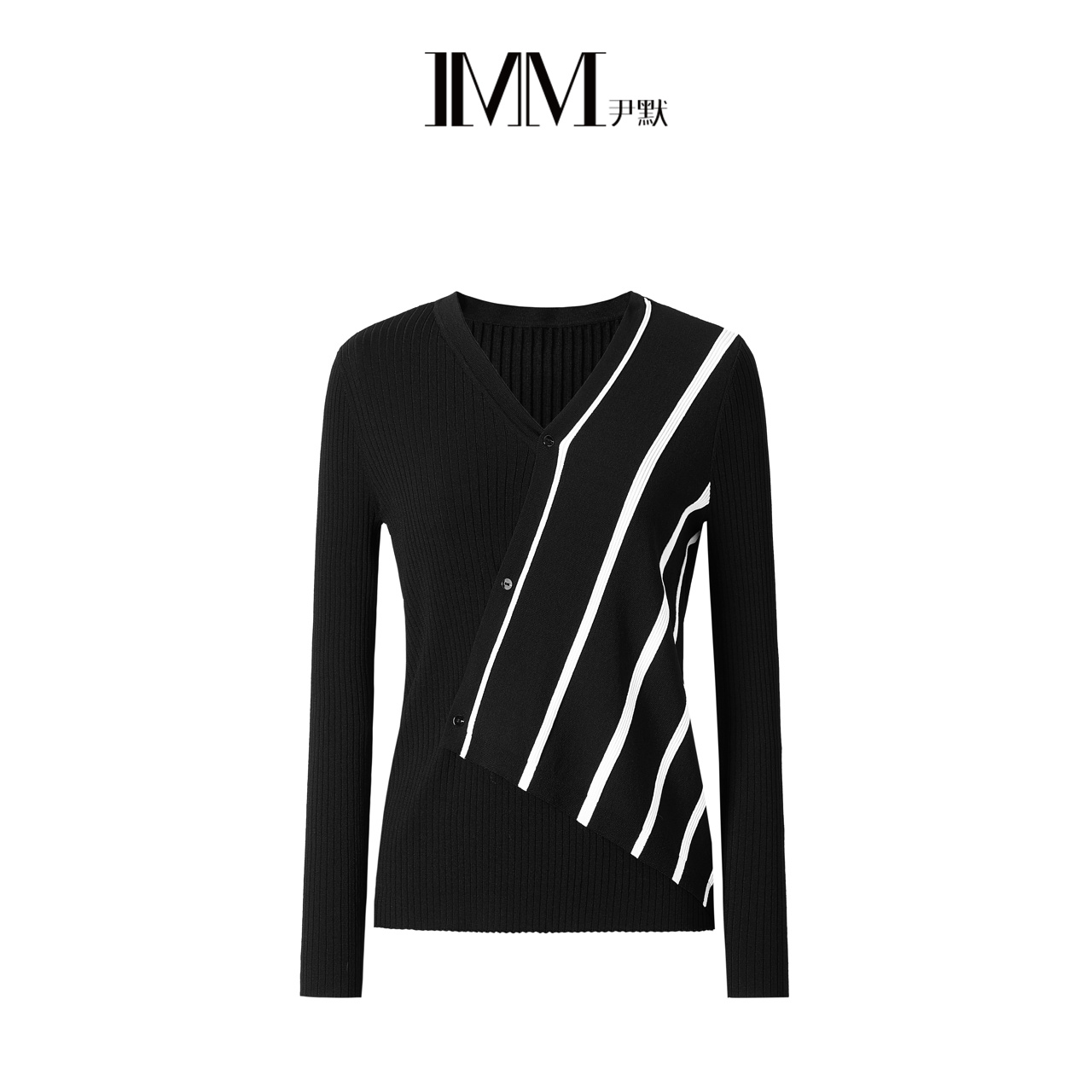 IMM尹默简约条纹拼接毛衫