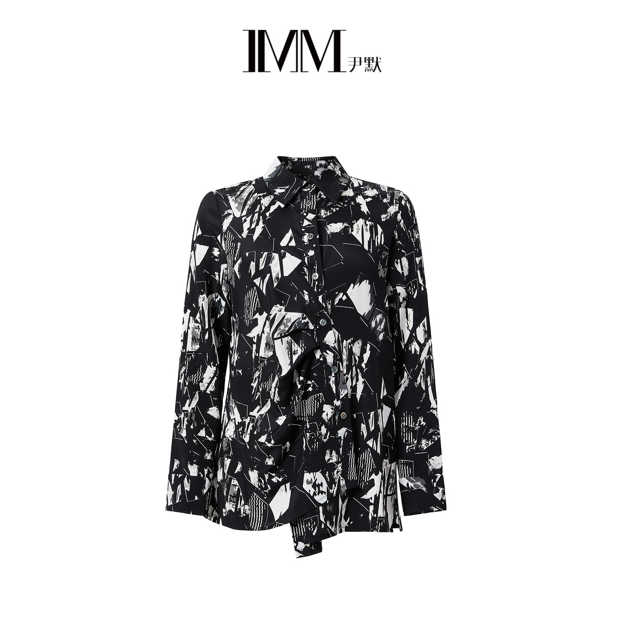 IMM尹默桑蚕丝长袖印花衬衫