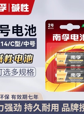 南孚二号电池碱性2号面包超人费雪玩具煤气灶天然气手电筒C型LR14