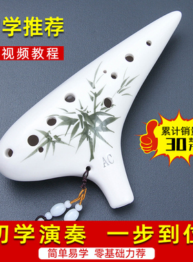 陶笛12孔初学者入门中音C调十二孔AC专业陶埙树脂小学生儿童6乐器