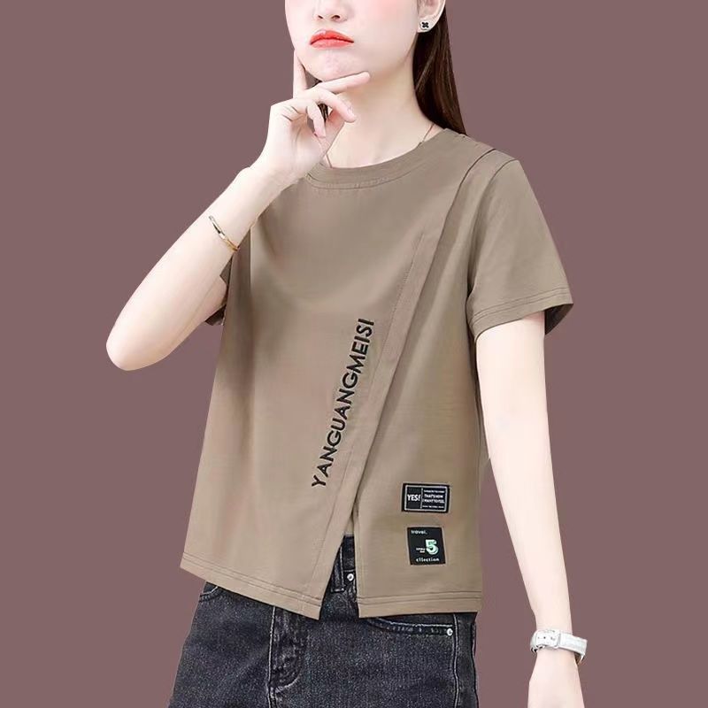 新款小个短袖t恤女ins潮2022年新款夏季韩版设计感显瘦短款上衣服_女装_女士精品