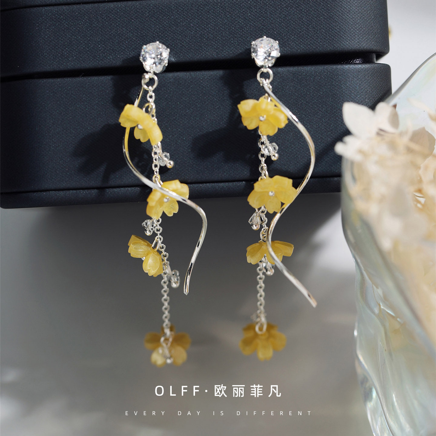 无痛耳夹显脸瘦金桂流苏耳钉