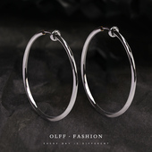 个性 港风大圈免打孔耳夹无耳洞夸张简约光面大圈圈耳环女耳圈时尚