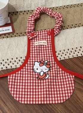 R Warm shop宠物肚兜红格子kitty猫咪防着凉肚兜保暖纯棉春夏衣服