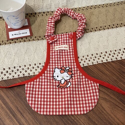R Warm shop宠物肚兜红格子kitty猫咪防着凉肚兜保暖纯棉春夏衣服