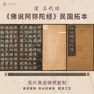 清王代功佛说阿弥陀经拓本楷书法真迹微喷复制练字帖临摹装 裱长卷