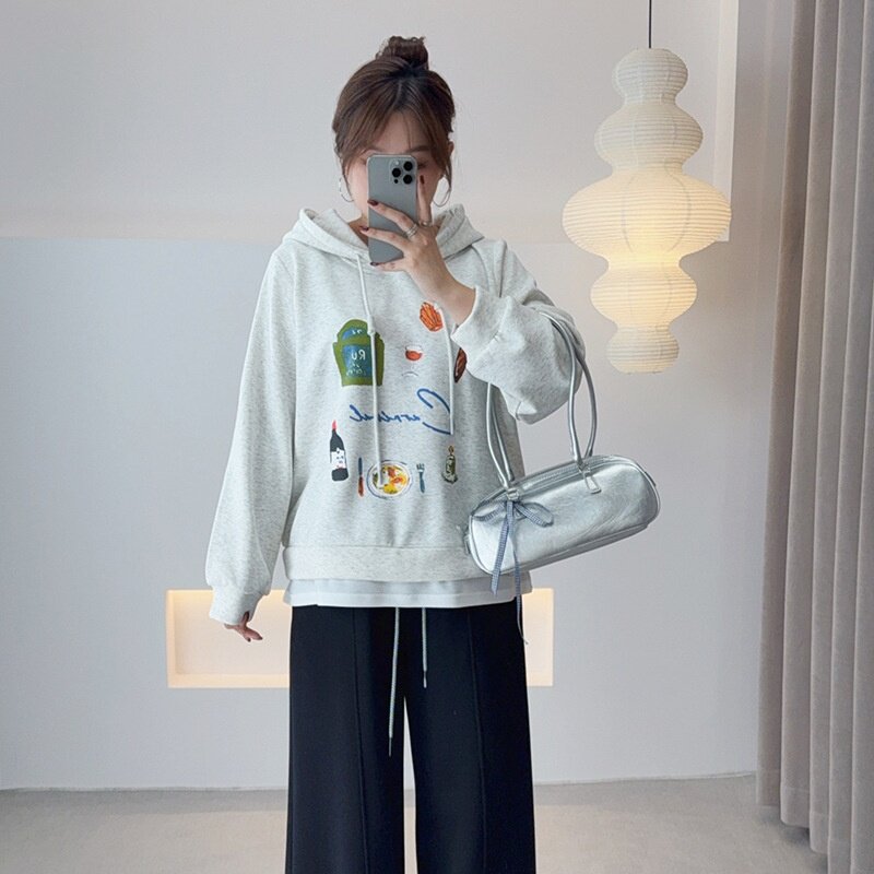 2025新款大码女装秋冬加绒加厚卫衣女连帽套头大码胖妹妹卫衣