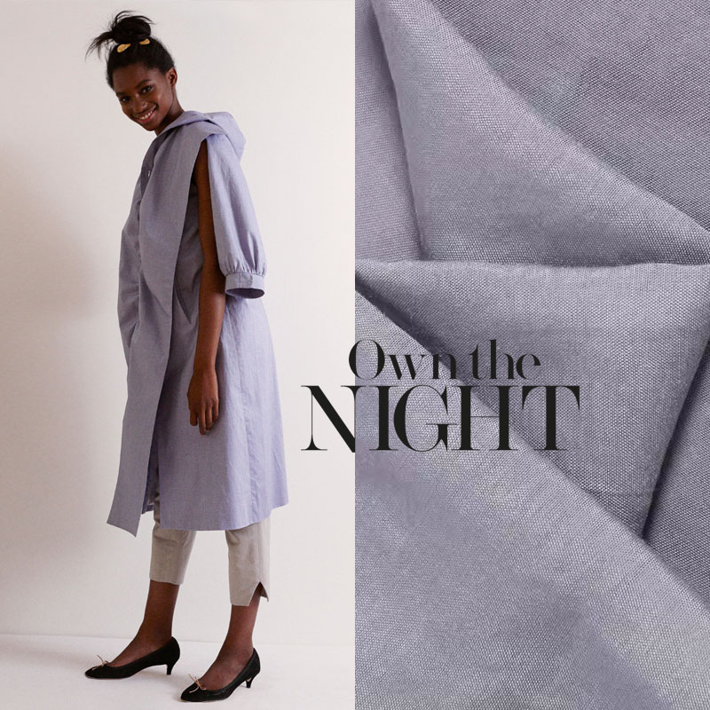 夏季灰紫色丝棉全棉轻薄透气防晒布料面料 设计师布 手工DIY 订制