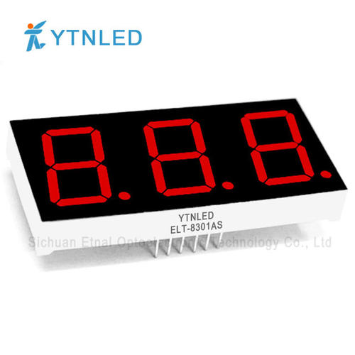 ELT-8301AS,ELT-8301BS,0.8英寸3位共阴共阳红色数码管YTNLED