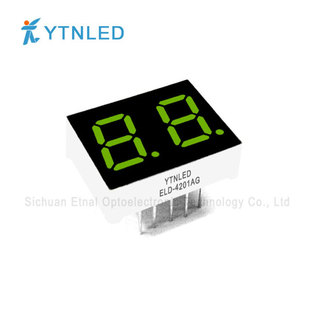 ELD-4201AG,ELD-4201BG,0.4英寸2位共阴共阳黄绿色数码管YTNLED