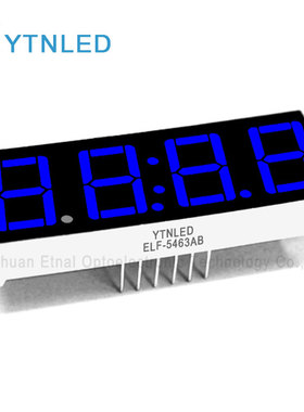 ELF-5463AB,ELF-5463BB,0.56英寸4位D2-D6共阴阳蓝色数码管YTNLED