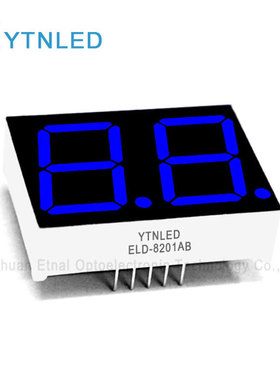 ELD-8201AB,ELD-8201BB,0.8英寸2位共阴共阳蓝色数码管YTNLED
