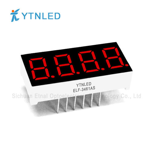 ELF-3461AS,ELF-3461BS,0.36英寸4位共阴共阳红色数码管YTNLED