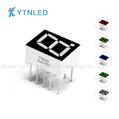 0.39英寸1位数码管共阴共阳红黄绿翠绿蓝白色ELS-3191AS/AG/BS/BG