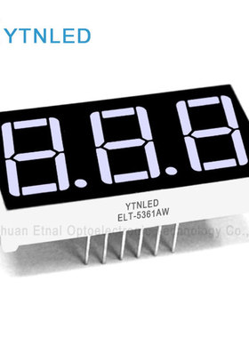 ELT-5361AW,ELT-5361BW,0.56英寸3位共阴共阳白色数码管YTNLED