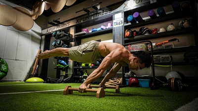 muscleup实木制俯卧撑支架单双杠
