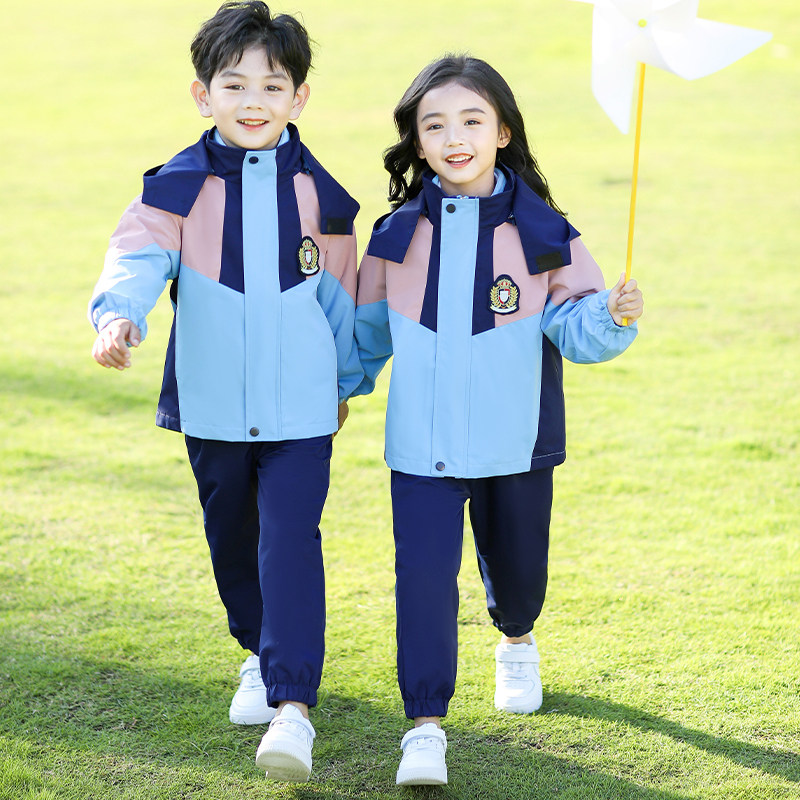 CUSTOMIZED PRIMARY AND SECONDARY SCHOOL STUDENTS CLASS UNIFORMS CHILDRENS DETACHABLE JACKETS THREE-PIECE SCHOOL UNIFORMS AUTUMN AND WINTER CLOTHES KINDERGARTEN UNIFORMS