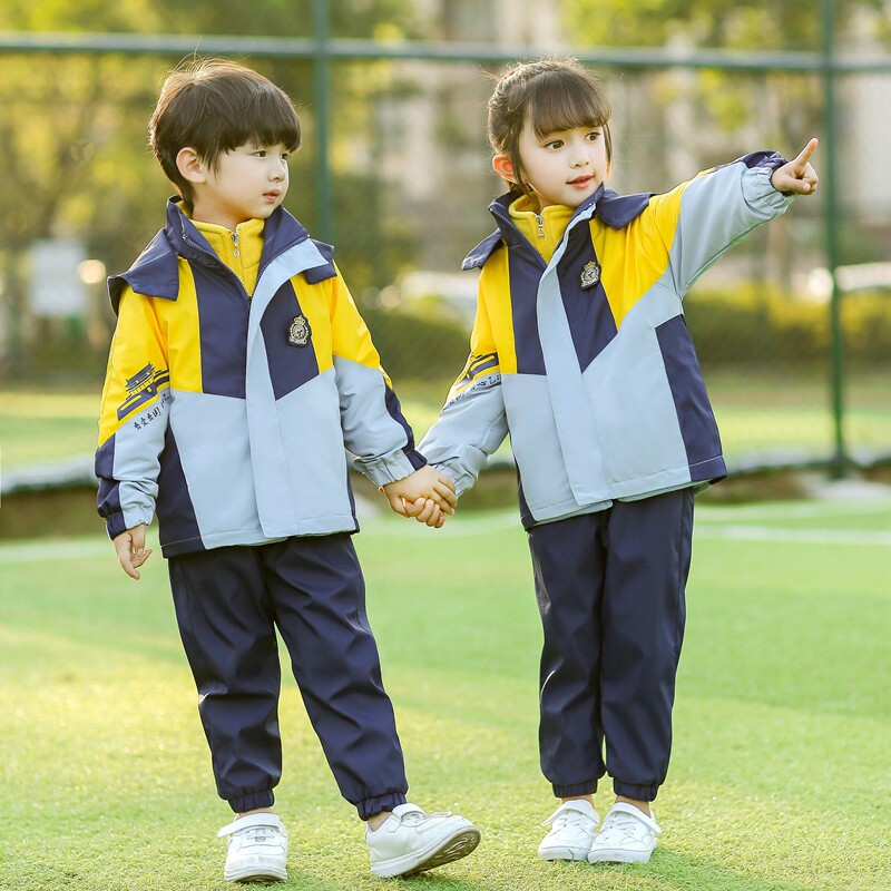 ELEMENTARY SCHOOL STUDENTS SCHOOL UNIFORM CUSTOM AUTUMN AND WINTER KINDERGARTEN UNIFORM JACKET COLLEGE STYLE CHILDRENS CLASS UNIFORM SPORTS SUIT TEACHER