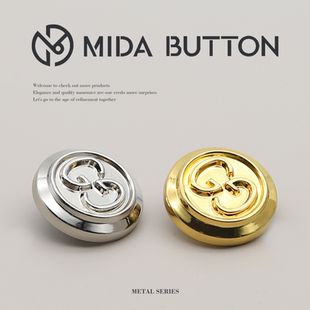 圆形复古字母G高端简约金属纽扣牛仔上衣大衣外套裤子装饰扣配件