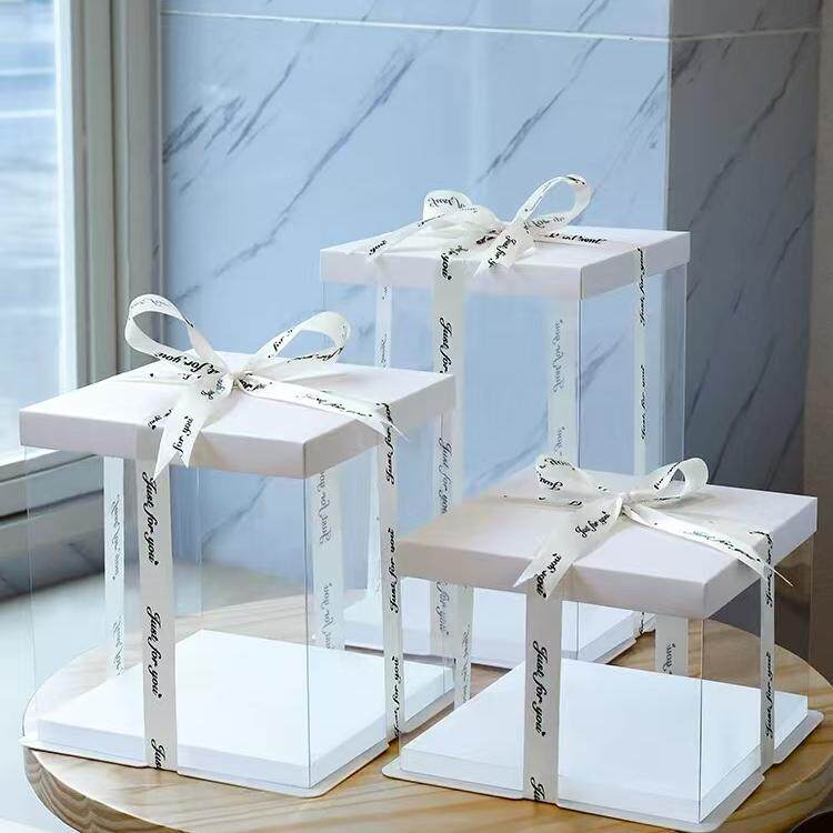 批发价蓝白色生日蛋糕包装盒烘培点心包装盒/包装袋/