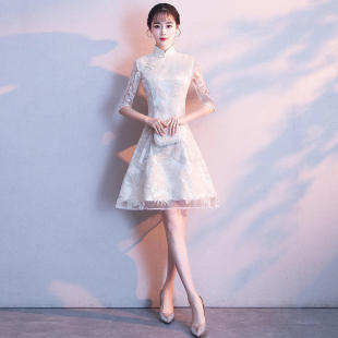 新款 时尚 女短款 新式 中国风连衣裙 甜美年轻款 少女改良旗袍春装
