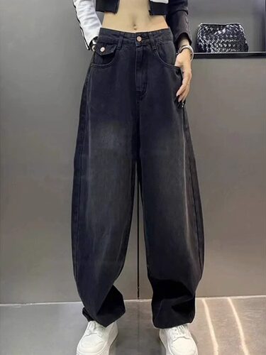 秋季新款梨形身材高腰宽松香蕉裤