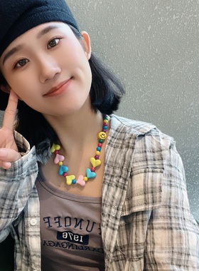 古鳗鱼树脂情侣锁骨链小众设计