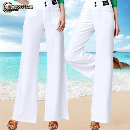 时尚跳舞长裤高腰微喇叭裤