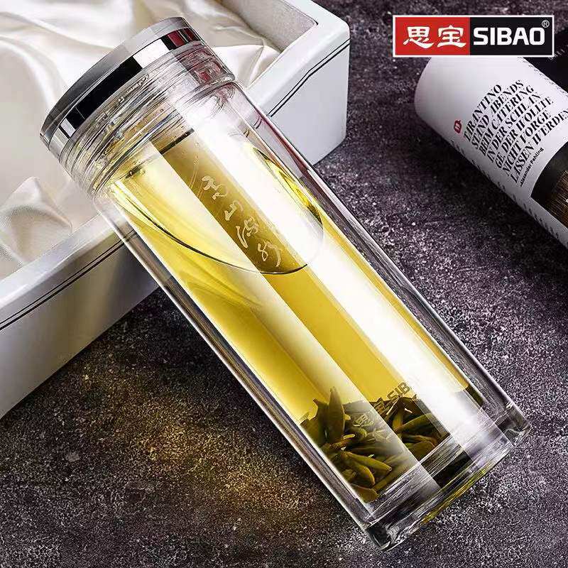 思宝玻璃杯商务水杯办公礼品定制