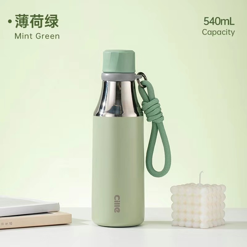 希乐保温杯540ml保龄球水杯316不锈钢学生水壶女高颜值便携杯子