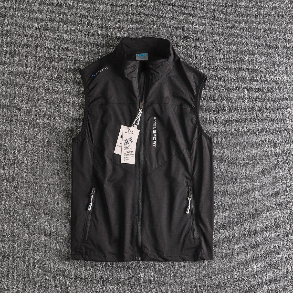 外贸尾货男款夏季速干防晒马甲户外休闲运动跑步背心单层透气速干,男装,常规马甲,淘宝优惠券,粉丝福利购,淘宝优惠卷