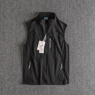 外贸尾货男款 速干防晒马甲户外休闲运动跑步背心单层透气速干 夏季