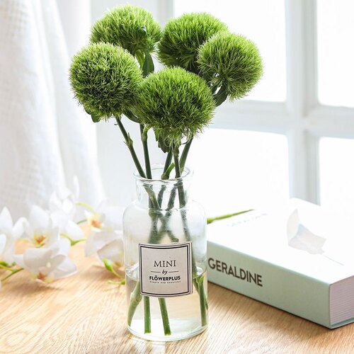 绿毛球配草混搭风格室内鲜花