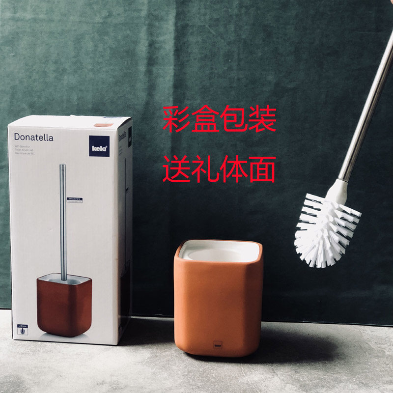 欧洲余单落地式马桶刷架不锈钢柄洁厕刷厕所清洁刷带磨砂陶瓷底座图片