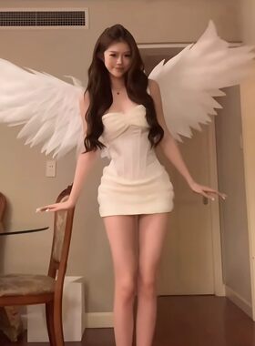 天使之翼！白色天使翅膀电动款情人节生日派对穿搭氛围感拍照道具