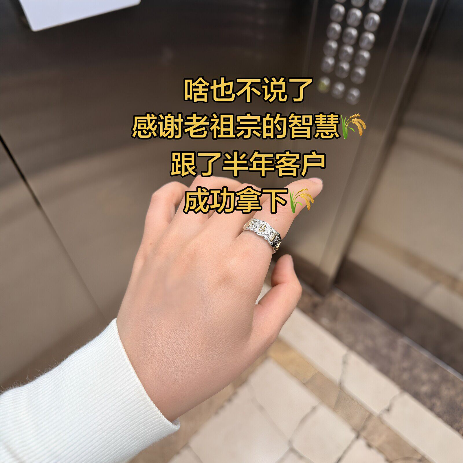 【不得不信】招财七粒米戒指七厘米戒指招财米随身携带做生意转运