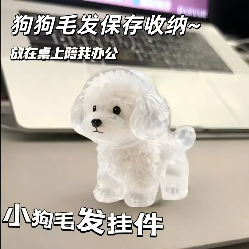 透明狗狗毛收纳盒吊饰扭蛋钥匙扣挂件猫狗毛发存放胶囊创意小饰品