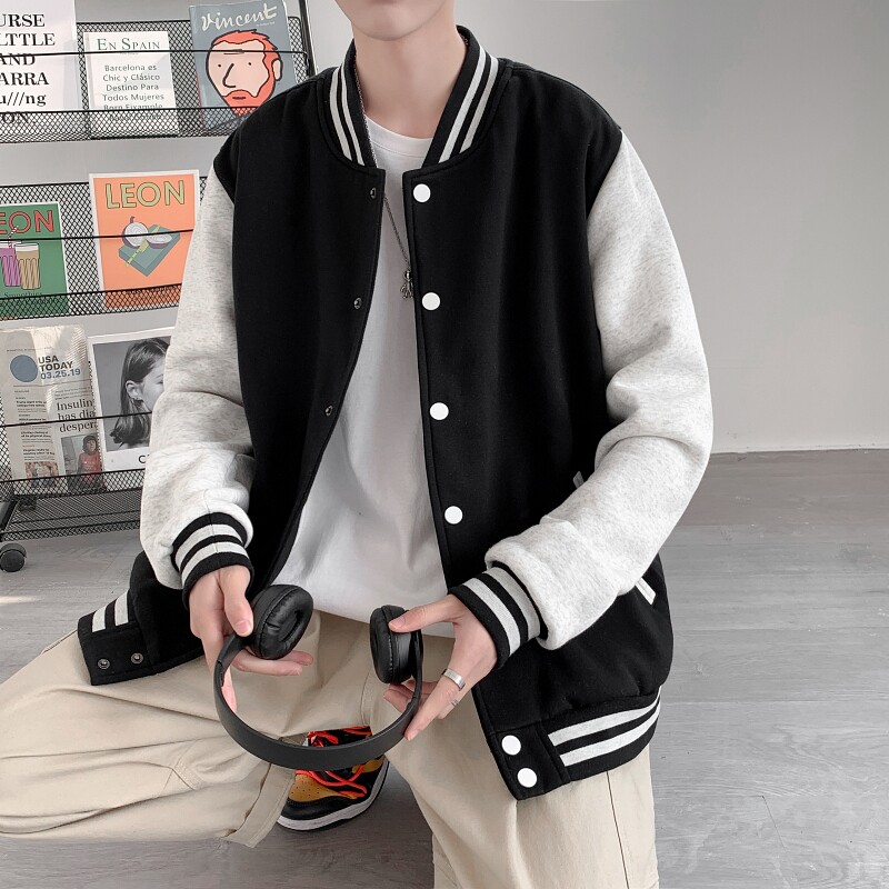 GB5593P60美式街头棒球服男夹克春季加肥加大码潮胖人宽松呢料拼,男装夹克,星座510A-2