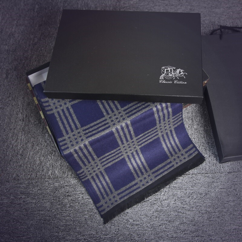 H0913P28送爸爸商务格子薄款小围巾男短男士轻薄流行简约男款帅气，围巾，星座510A-2