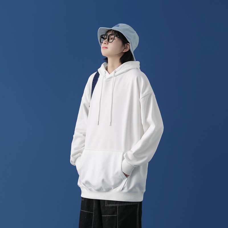 GB5608P39纯色 卫衣男美式高街潮牌ins秋季oversize连帽外套图片