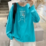 C2625P30男长袖t恤秋季打底衫长袖纯棉秋季港风印花宽松潮流上衣，男装T恤，星座510A-2