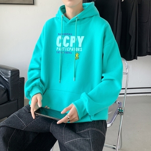 L2427秋装2021新款潮趣印花潮流男女情侣连帽卫衣