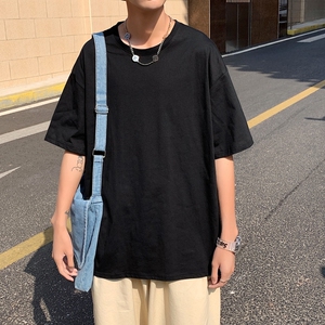 TG6280P15男士港风男士纯色T恤高货纯棉男T光板落肩款T恤