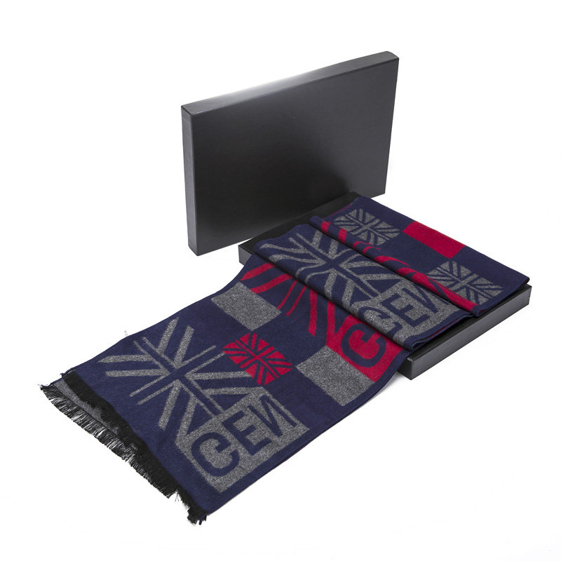 WJ0934P28秋冬男提花格子流苏中长清新拼接围巾男士休闲百搭商务，围巾，星座510A-6